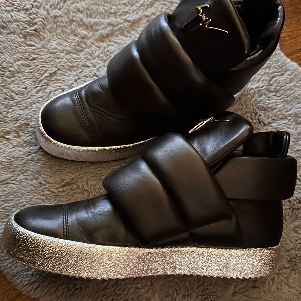 Giuseppe Zanotti Black and Silver Sneakers